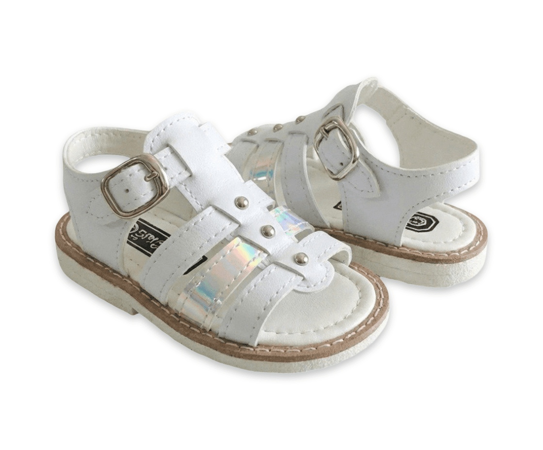 Sandalias Abiertas Dodo Pellet Tornasol - Blanco